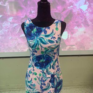 LILLY PINK, BLUE & GREEN FLOWERED DRESS, SIZE 00